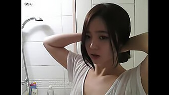 Hot Girl Pleasures Herself With A Dildo In The Bathroom