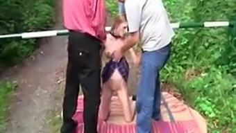 Public Girl Gets Hogtied And Does Sex In Public