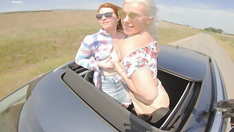 Cum In Mouth: Two Blonde Hitchhikers Enjoy A Car Ride And Paid For It With A Group Orgy