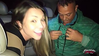 Big Ass Blonde Takes A Big Cumshot From A Cocky Stud In A Car