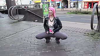 Public Pissing And Ass Play: A Stunning And Very Promiscuous Woman Shows Off Her Rear In Public