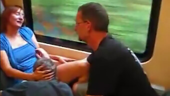 Amateur Couple Rides The Train In Public