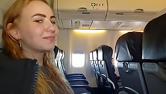 Homemade Video Of A Sexy Whore Giving A Bj And Handjob On An Airplane