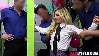 Small Titted Blonde Banged Hard By Security Guards