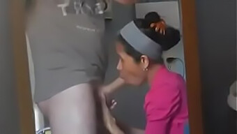 The Cleaning Lady At Home Gives Me A Blowjob