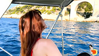 Teen (18+) Brown Teen Gets A Hardcore Blowjob And Cumshot On A Yacht