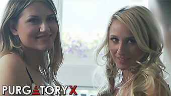 Blonde Milf Misha And Teen Vanessa Take Big Cock In Purgatory