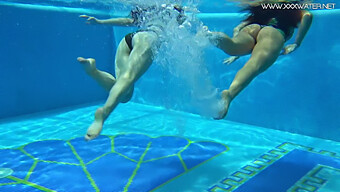 Two Hot Lesbians Diana Rius And Sheril Blosson In The Pool