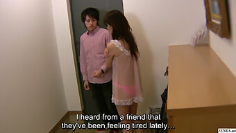 A Shy Japanese Mature Woman Opens The Door In Revealing Clothing, Resulting In Sexual Activity