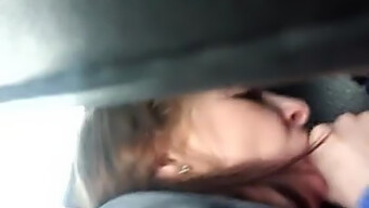 Sucking In A Car With A Girl Who Can'T Take It