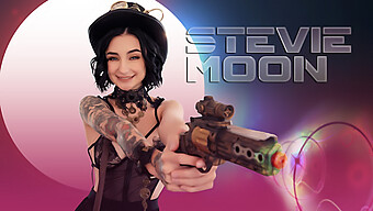 Kåt Stud Tilfredsstiller Steampunk Babe Stevie Moon Med Dyp Hals Og Intens Knulling