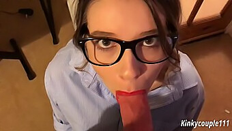 Glasses Wearing Secretary Gets A Facial Cumshot In Homemade Video