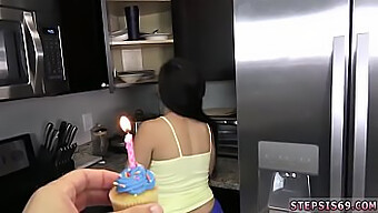 Petite Russian Teen Gets Her First Blowjob For Her Boyfriend'S Birthday