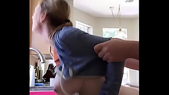 Blonde Housewife Shows Off Her Big Natural Tits In Doggystyle