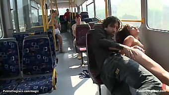 A Young European Woman Engages In Sexual Activity On A Public Transportation Vehicle