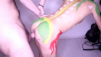 Kinky Couple Indulges In Some Naughty Painting Play