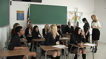 A Group Of Naughty Schoolgirls Gets Really Really Naughty With Sex Toys In Their Classroom