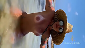 Latina Milf Cassiana Cota'S Beach Adventure Leads To Intense Blowjob